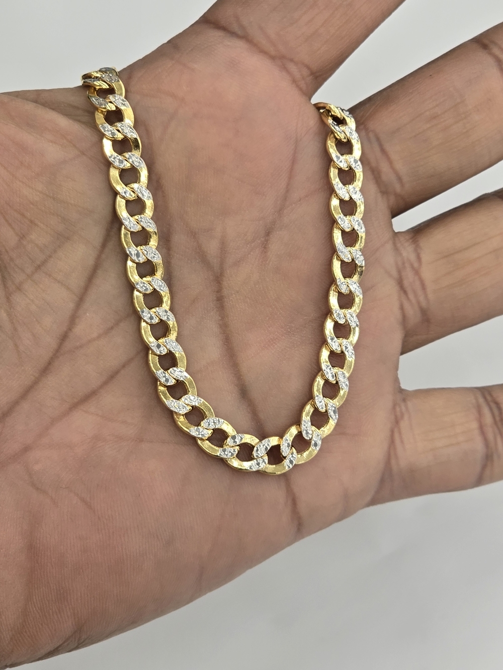 10k Real Gold Cuban Diamond Cut Bracelet 6.5mm 8.2 Inches